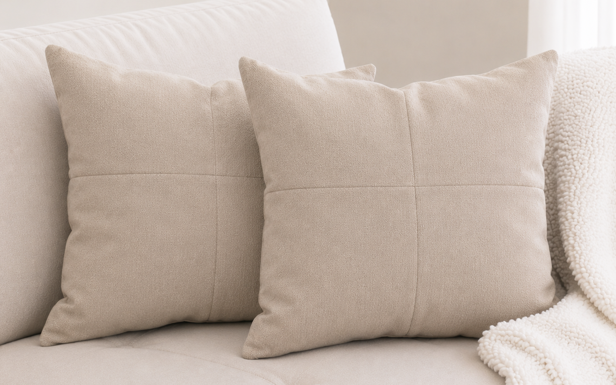 Throw pillow Squares 07360, light beige  1